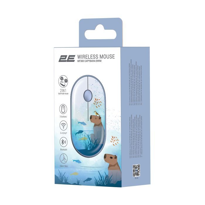 Мишка 2E MF300 CAPYBARASWIM Silent Wireless/Bluetooth Blue (2E-MF300WCAPIBARABL) зображення 6
