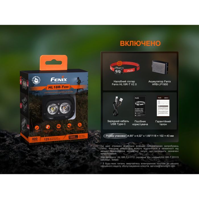 Фонарь Fenix HL18R-T V2.0 білий (HL18RT20W) изображение 12