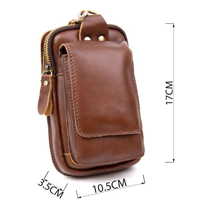 Сумка Vintage Поясная мужская Коричневая (20417) изображение 4