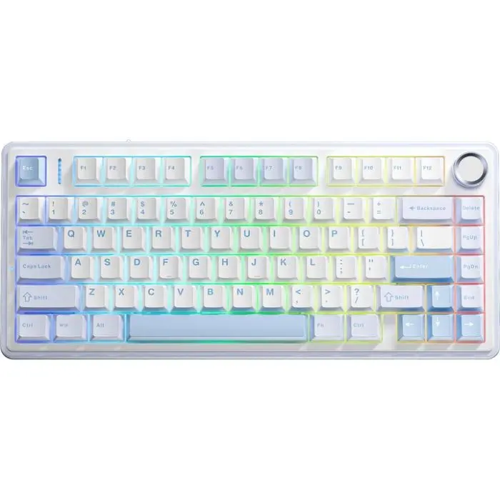 Клавиатура Aula F75 Gasket Greywood V3 switch Hot-Swap PBT Wireless/Bluetooth/USB Blue (6948391208633)