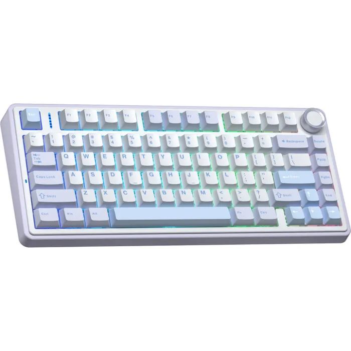 Клавиатура Aula F75 Gasket Greywood V3 switch Hot-Swap PBT Wireless/Bluetooth/USB Black (6948391208626) изображение 2
