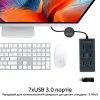 Концентратор Promate USB Hub 7 ports ezhub-7.grey (ezhub-7.grey) зображення 3