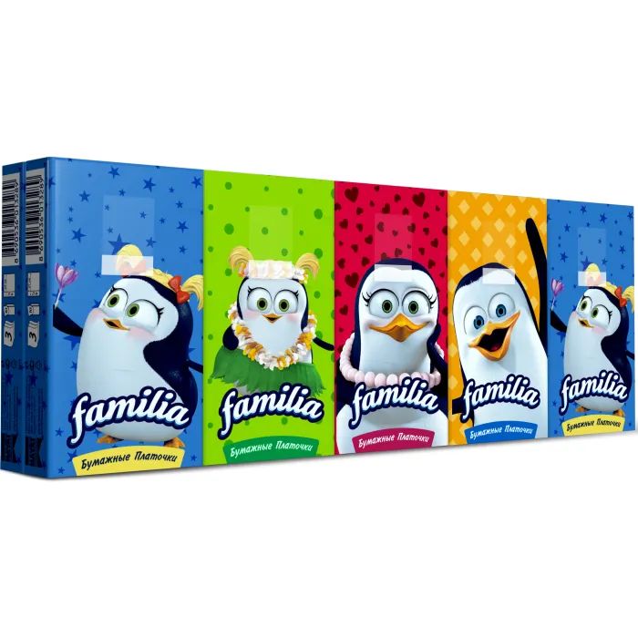 Салфетки косметические Familia 3 слоя 10 пачек по 10 шт. (8690536063284) изображение 2