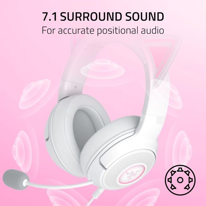 Наушники Razer Kraken Kitty V2 Quartz (RZ04-04730200-R3M1) изображение 6