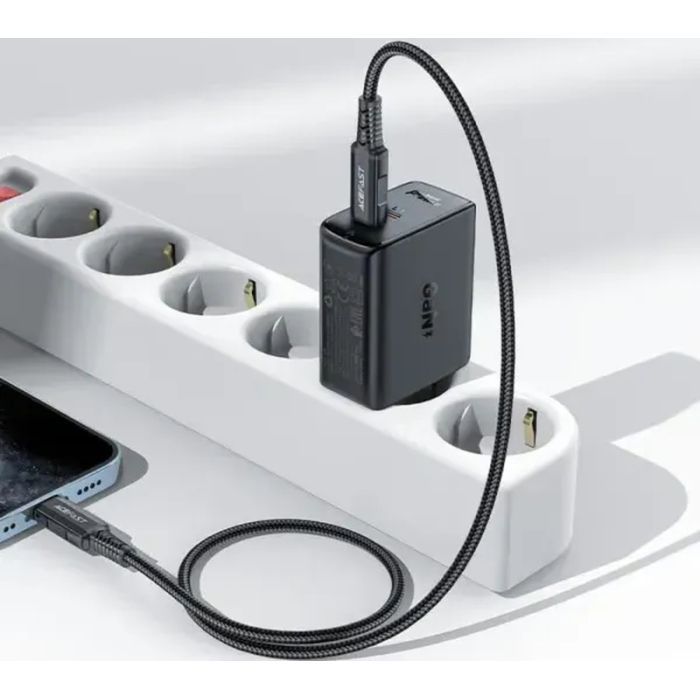 Зарядний пристрій Acefast 2xUSB 50W (USB-C+USB-C) Gan A29 Fast Charger Black (6974316281443) зображення 6