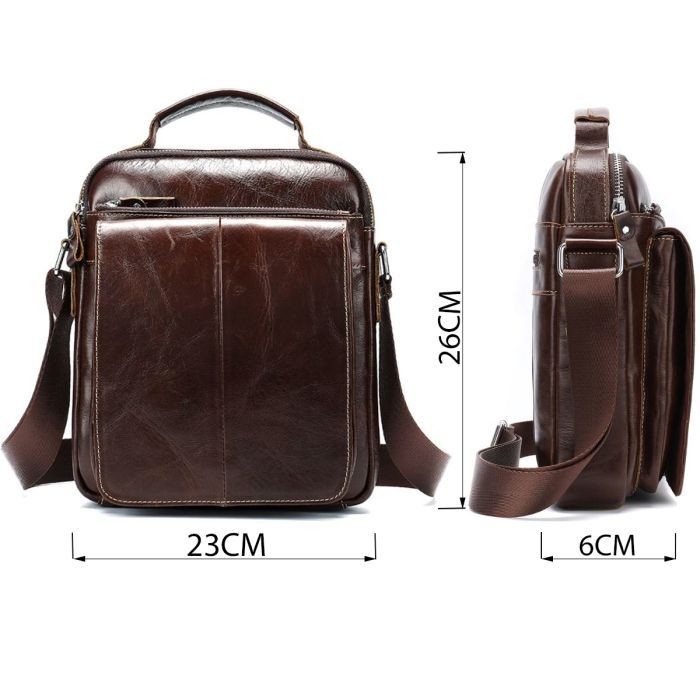 Сумка Vintage Кожаная Коричневая (14846) изображение 3