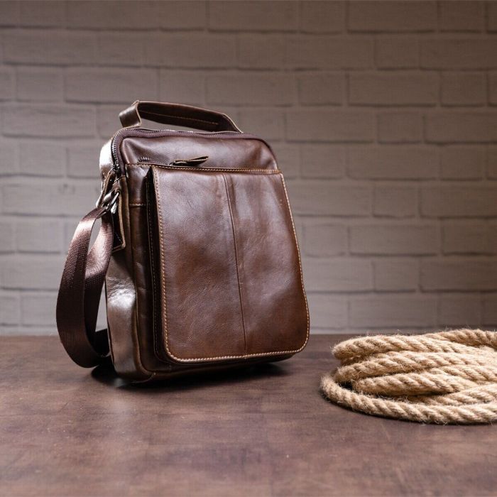 Сумка Vintage Кожаная Коричневая (14846) изображение 5