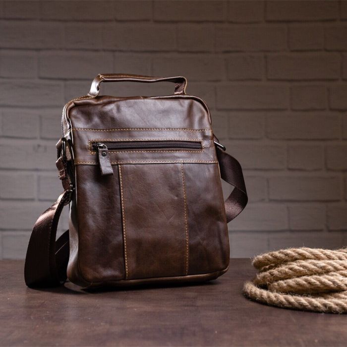 Сумка Vintage Кожаная Коричневая (14846) изображение 6