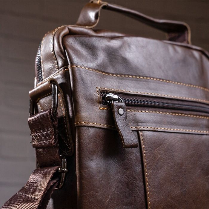 Сумка Vintage Кожаная Коричневая (14846) изображение 9