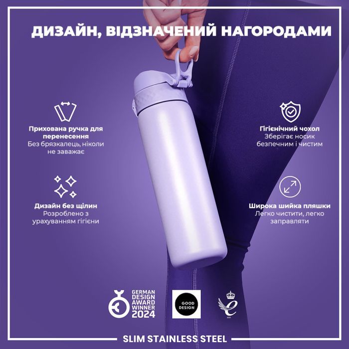 Пляшка для води ION8 OneTouch Stainless Steel 600 мл Blue (I8SS600BLU) зображення 4