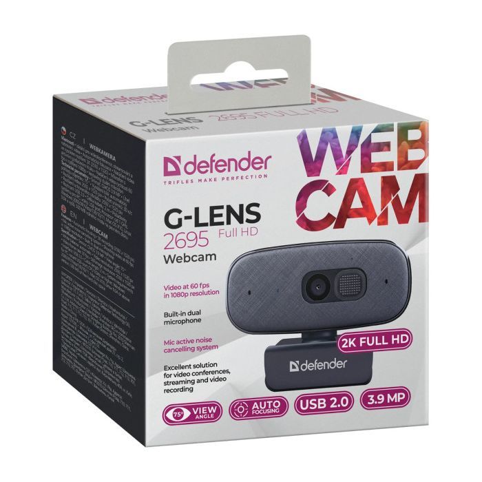 Веб-камера Defender G-lens 2695 FullHD 2K 1520p Black (63195) изображение 9