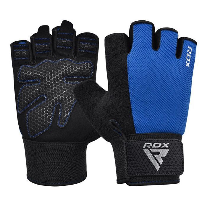 Перчатки для фитнеса RDX W1 Half Blue Plus S (WGA-W1HU-S+)