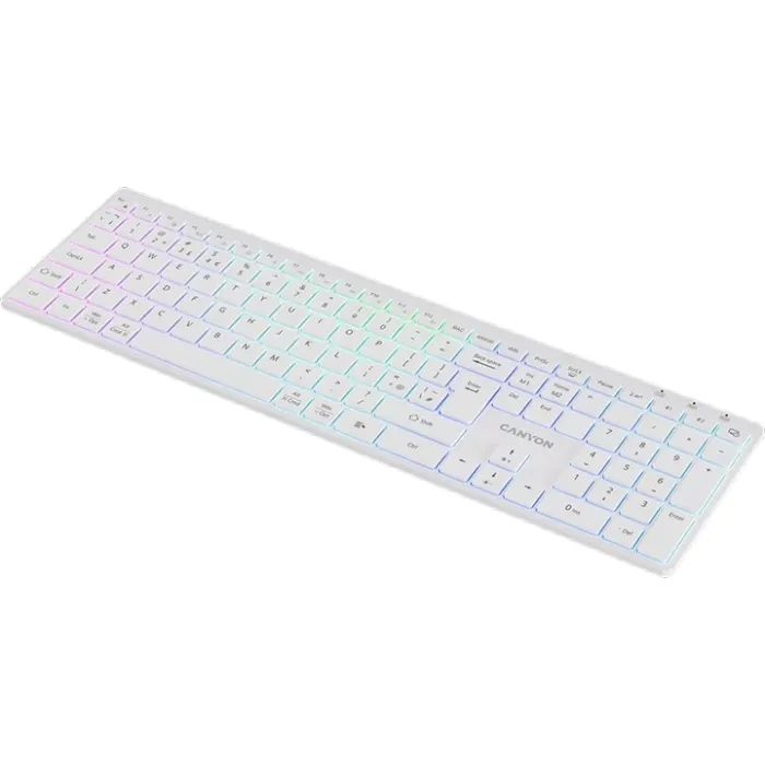 Клавіатура Canyon HKB-W11 Slim Dual Mode Wireless/Bluetooth RGB UA Grey (CNS-HBTK11G) зображення 2