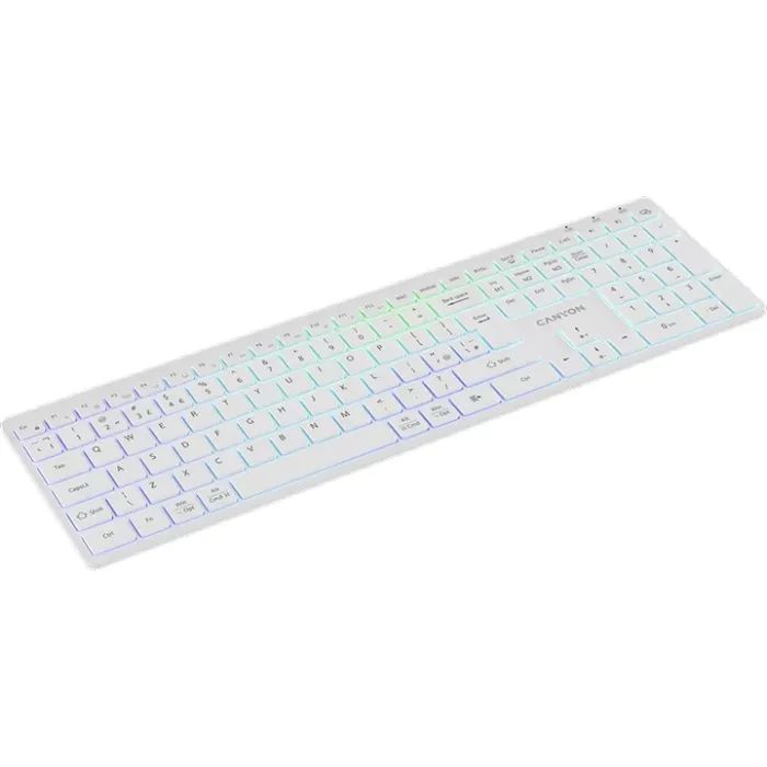 Клавіатура Canyon HKB-W11 Slim Dual Mode Wireless/Bluetooth RGB UA Grey (CNS-HBTK11G) зображення 4