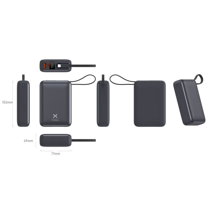 Батарея універсальна Vinga 20000 mAh 45W Display Cable (VPBB2045C) зображення 6