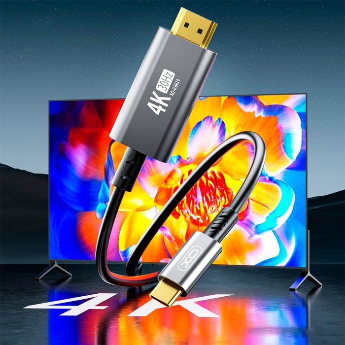 Кабель мультимедийный USB-C to HDMI 1.8m GB019-CHDMI XO (GB019-CHDMI.tranish) изображение 4