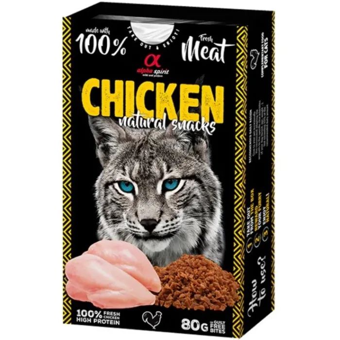 Лакомство для котов Alpha Spirit Cat Chicken Natural Snacks с курицей 80 г (8436586311797)