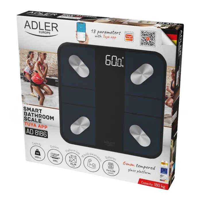 Ваги підлогові Adler AD 8186 black (AD8186B) зображення 3