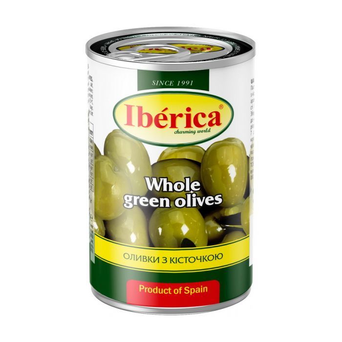 Овощная консервация Iberica Оливки зеленые с косточкой 420 г (8436024295399)