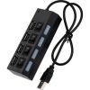 Концентратор Voltronic USB 2.0 to 4xUSB with switches black (YT-HWS4HS-B)