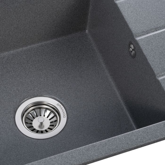 Мийка кухонна GRANADO NAVIA black shine з сифоном (775*495mm.) (gr3801) зображення 5