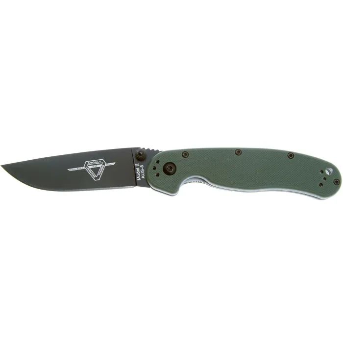 Нож Ontario Knife RAT II AUS-8 Black, Black Blade (ON8861)