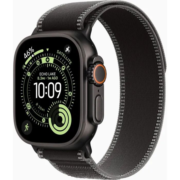 Смарт-годинник Apple Watch Ultra 3 GPS + Cellular 49mm Black Titanium Case with Black/Charcoal Trail Loop - M/L (MF1H4QP/A)