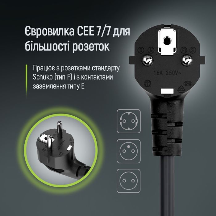 Кабель живлення C13 1.8m black ColorWay (CW-CBP082-BK) зображення 7