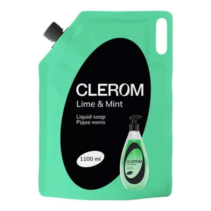 Жидкое мыло Clerom Lime and mint Дой-пак 1100 мл (4820287020241)