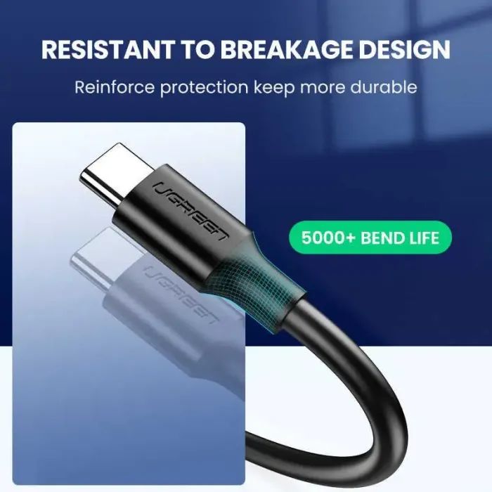 Дата кабель USB 3.0 AM to USB-C 1.5m 3A US184 black Ugreen (20883) изображение 5