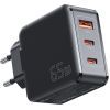 Зарядний пристрій Essager 2xUSB-C + 1xUSB 65W GaN black (ECT2CA-JZB01-Z)