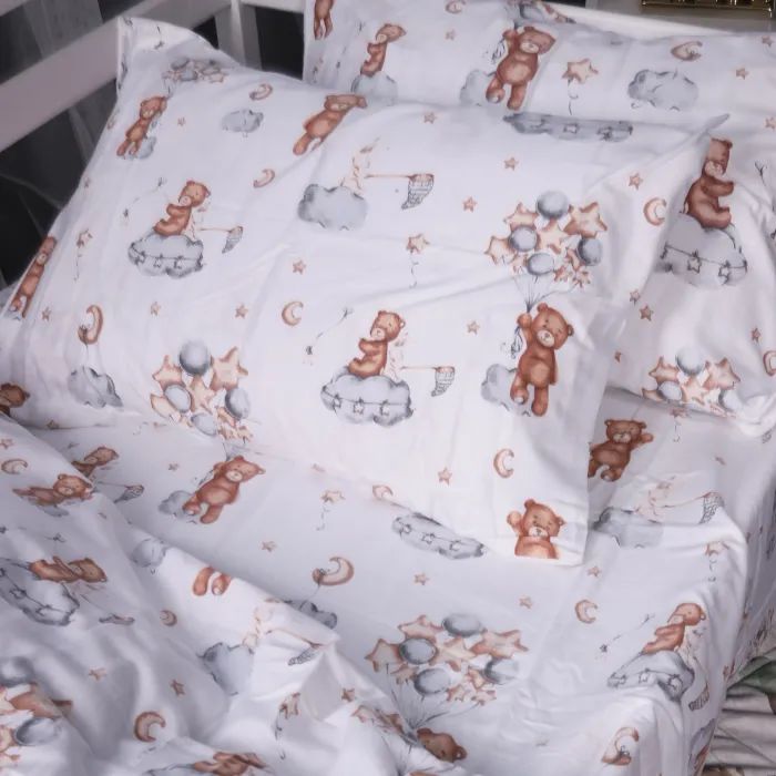 Постельное белье MirSon 010 Teddy ballons Фланель 160x220 Полуторный Евро (2200009654091) изображение 4