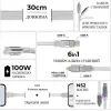 Дата кабель 6in1 inCharge XL 0.3m white Rolling Square (XLS02R) зображення 2
