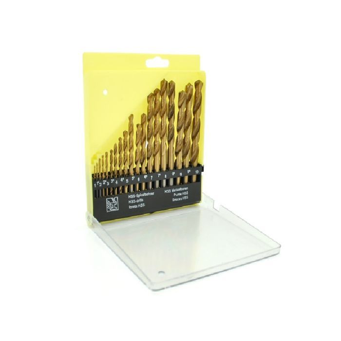 Набор сверл YOSO по металлу, титановое покрытие 19 шт. (TD006)