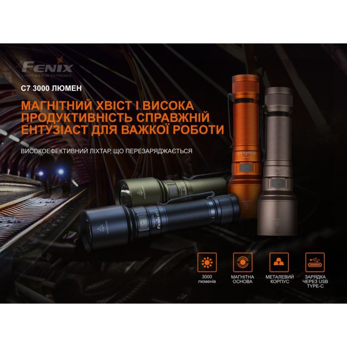 Фонарь Fenix C7 зелений (C7green) изображение 5