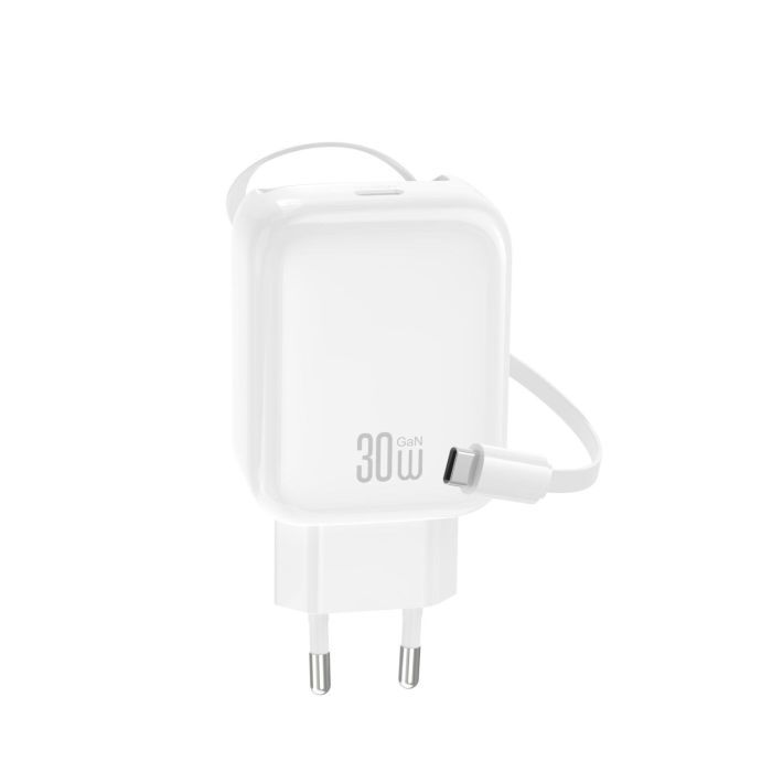 Зарядное устройство XO 1xUSB-C PD30W GaN + cable USB-C to USB-C (XO-QC17)