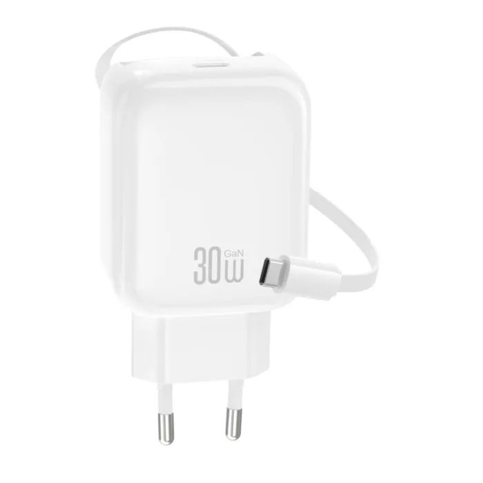 Зарядное устройство XO 1xUSB-C PD30W GaN + cable USB-C to USB-C (XO-QC17)