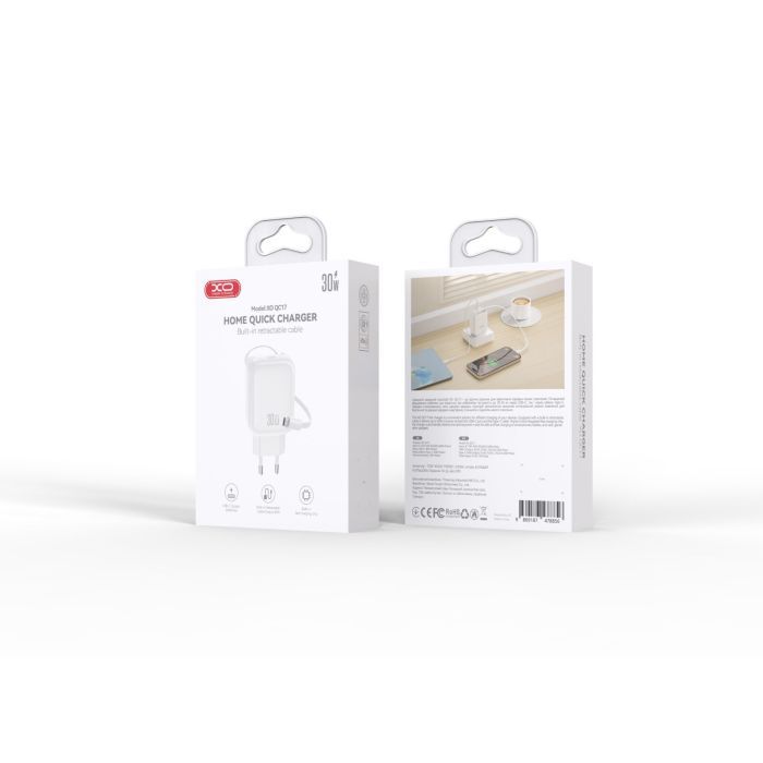 Зарядное устройство XO 1xUSB-C PD30W GaN + cable USB-C to USB-C (XO-QC17) изображение 7