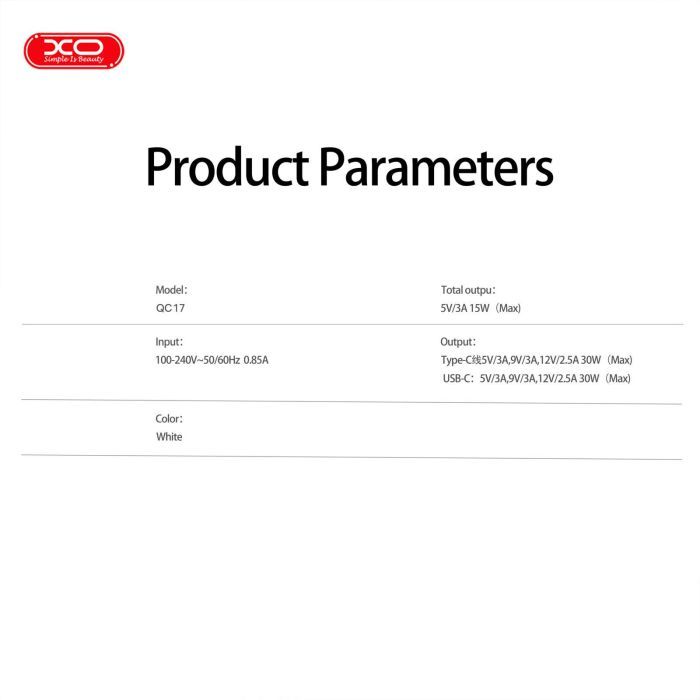 Зарядное устройство XO 1xUSB-C PD30W GaN + cable USB-C to USB-C (XO-QC17) изображение 8