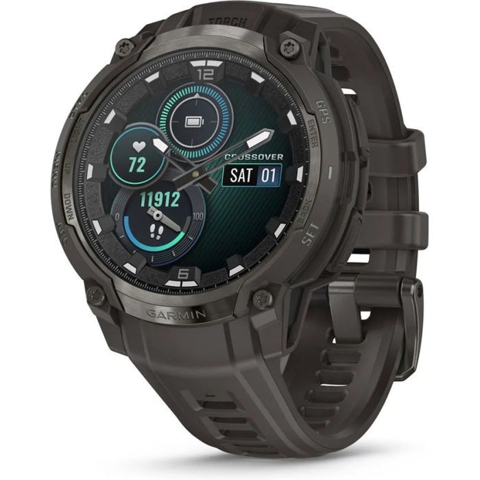 Смарт-часы Garmin Instinct Crossover AMOLED, Charcoal Grey/Charcoal Grey, GPS смарт-годинник (010-03398-00)