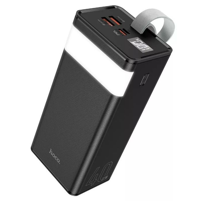 Батарея універсальна HOCO 40000mAh Powermaster PD/20W, QC/22.5W, Lamp, Black (J86 / 714737)