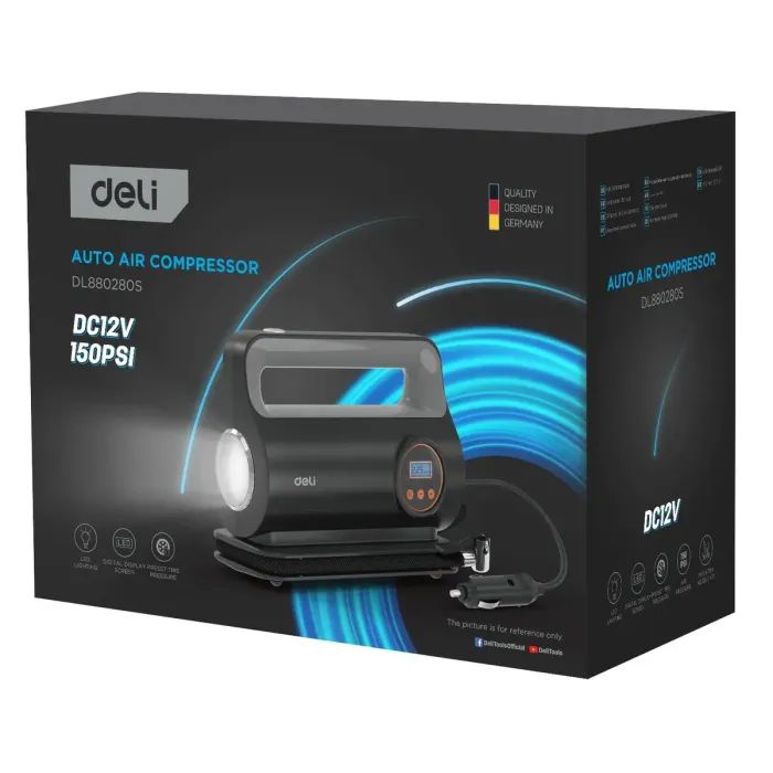 Автомобильный компрессор Deli 22 Л/мин, 150 psi (EDL880280S) изображение 7