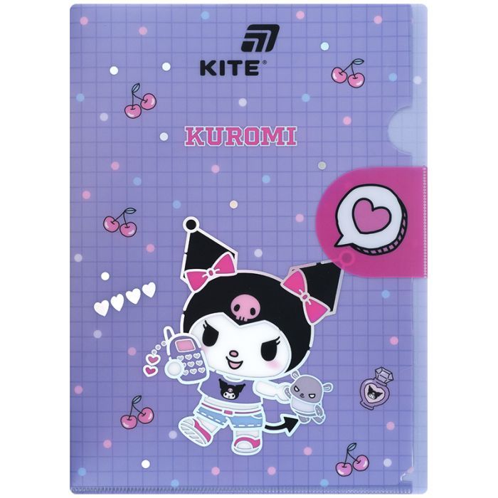 Папка - куточок Kite із клапаном A4 Kuromi (HK25-248-1)