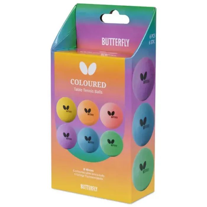 Мячик для настольного тенниса Butterfly Coloured Balls 6 шт (7011630440) (931944)