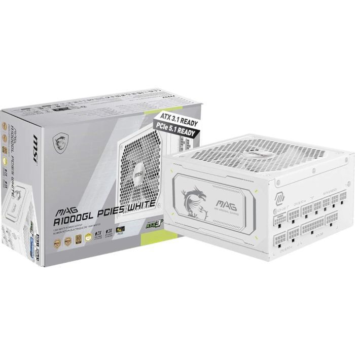 Блок живлення MSI 1000W (MAG A1000GL PCIE5 WHITE) зображення 5