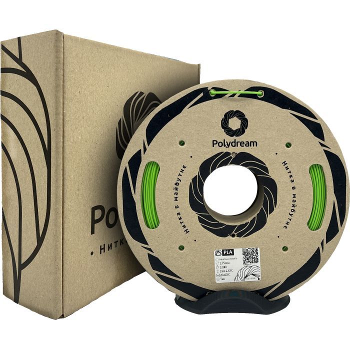 Пластик для 3D-принтера Polydream PLA 1,75mm 1,2кг Green light (PLA6018/12) изображение 2