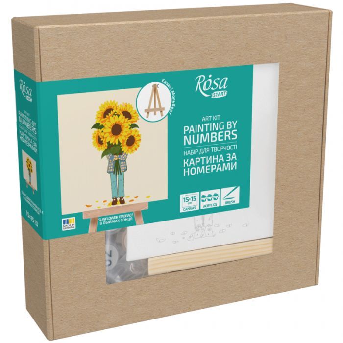 Картина по номерам Rosa В обіймах сонця, 15х15см, з мольбертом (4823098548607)