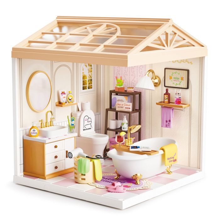 Конструктор Mini House румбокс серії Інтер'єр – Ванна кімната (світло) (8009) зображення 2