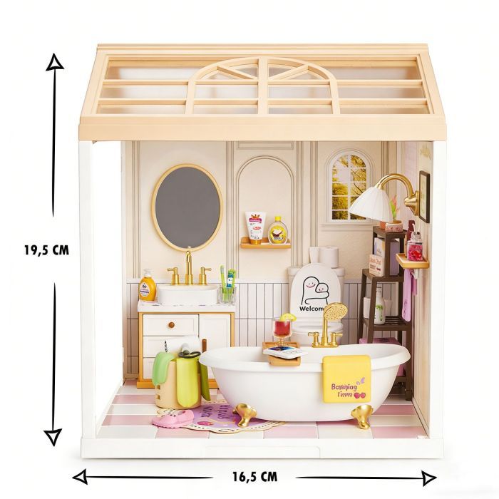 Конструктор Mini House румбокс серії Інтер'єр – Ванна кімната (світло) (8009) зображення 3