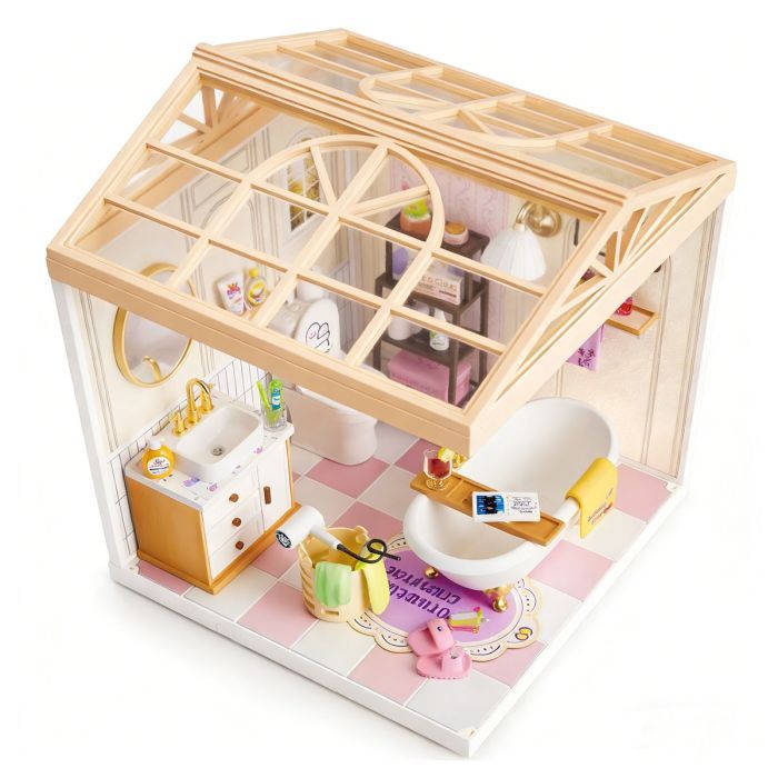 Конструктор Mini House румбокс серії Інтер'єр – Ванна кімната (світло) (8009) зображення 4